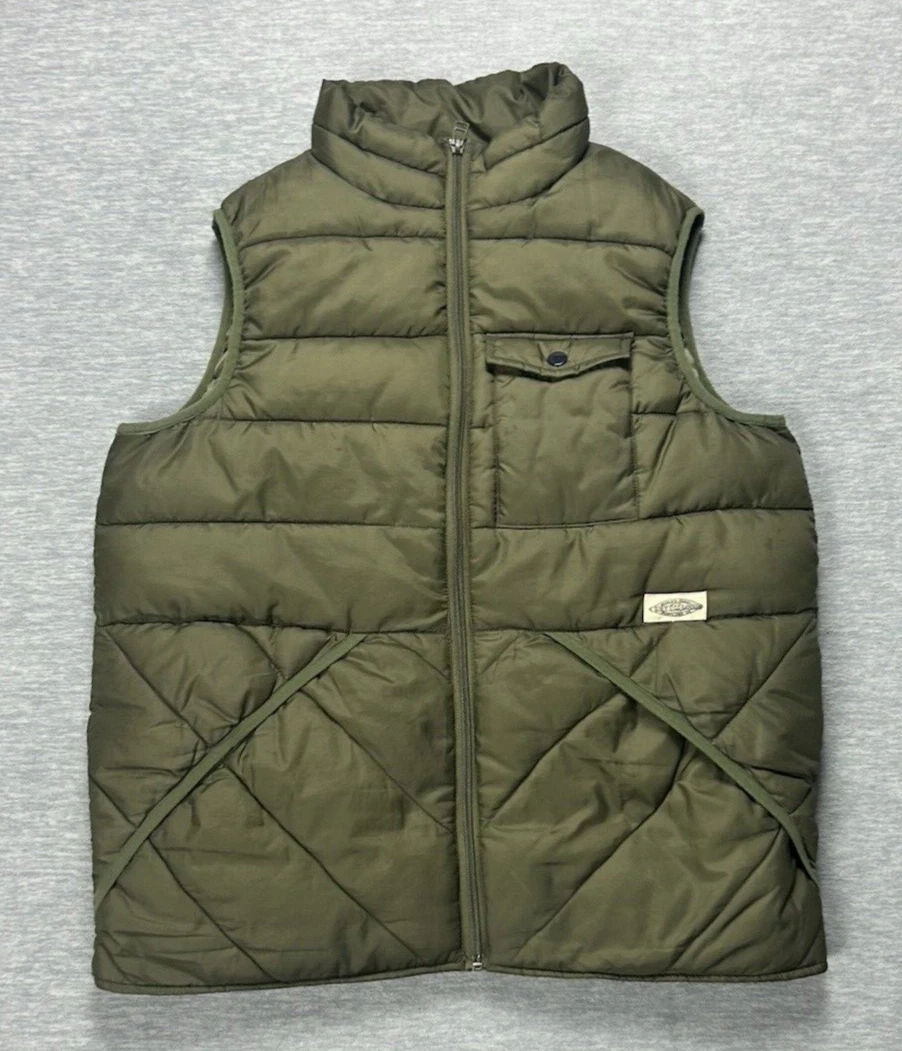 VTG Montgome Ward Western Field Vest Mens Medium Black Full Zip Flap Pockets