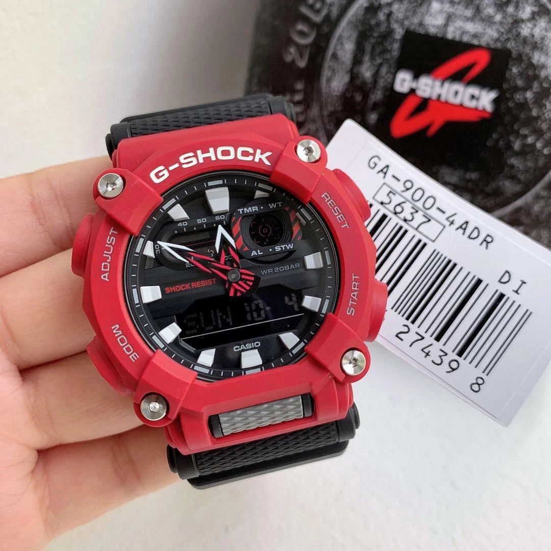 New Casio G-Shock GA900-4A Ana-Digi Red Resin Strap Men's Watch