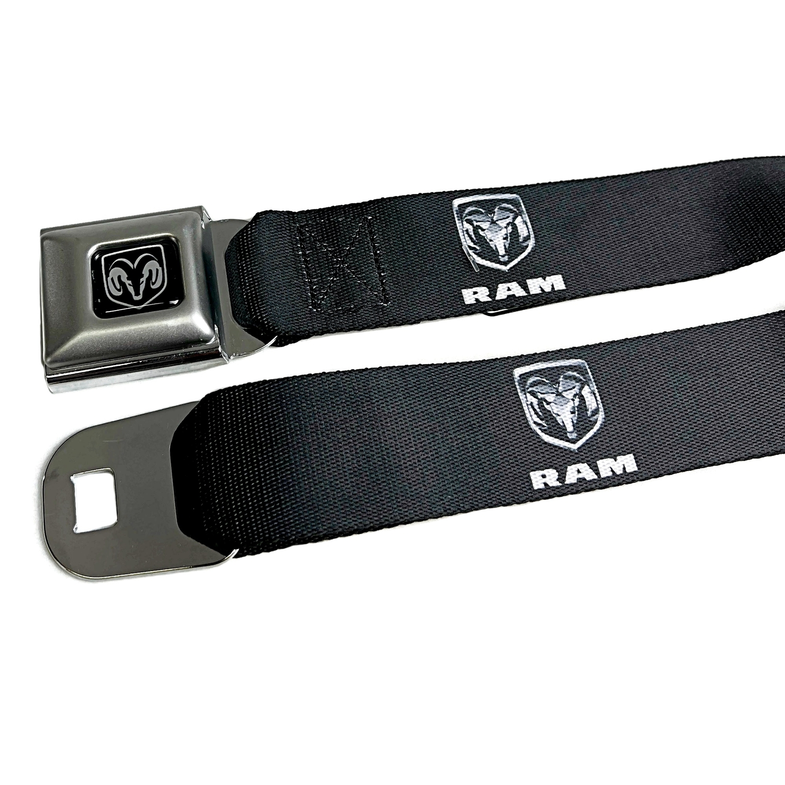 Men's Dodge Ram 1500 2500 Truck Seatbelt Style Belt Printed Logo Buckle