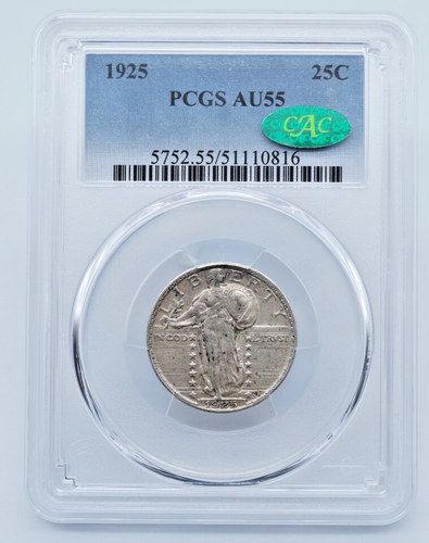 1925 P Standing Liberty 25c Quarter PCGS & CAC AU55 - C1941