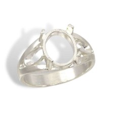 Oval Cabochon Side Deco Ring Mounting