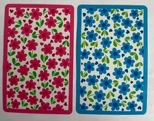 Clown JOKER. Daisy Flowers Blossom Abstract Art Vintage Retro Artwork Swap Cards