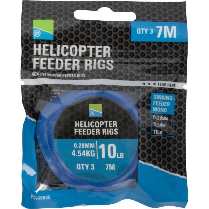 PRESTON HELICOPTER FEEDER RIGS- FISHING TACKLE - 10lb - 7m - 3 per pack