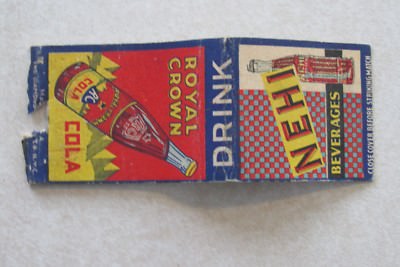 g90 Matchbook cover Vintage Nehi Royal Crown RC Cola Soda Pop drink