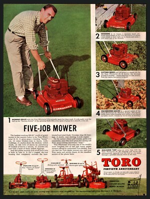 1955 TORO Lawn Mower Sportlawn Whirlwind Starlawn Lawnmower Vintage Photo AD eBay