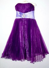 Jj's house Strapless Dress Sz S Purple Chiffon Pleated Design Prom Formal wear
