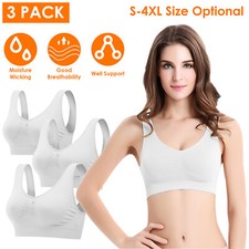 3Pcs Sport Bras Seamless Wire-free Light Support Tank Sports Yoga Bra Soft Bra
