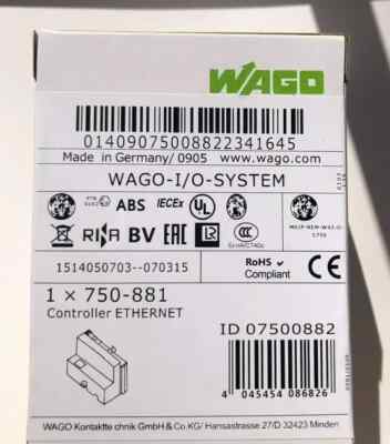 New WAGO 750-881 750-881 Ethernet Controller PLC Module In Box 750-881.
