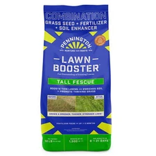 Lawn Booster Tall Fescue Grass Seed and Fertilizer Mix, for Sun to Partial Shade