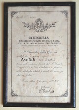 ATTESTATO PER LA MEDAGLIA DEL SERVIZIO IN LIBIA DOPO LA CESSAZIONE DELLA GUERRA