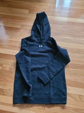 Under Armour Women's Hustle Fleece Hoodie Pullover Sweater Small Black