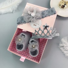 4Pcs Baby Headband Socks Set Flower Crown Bows Girl Hair Band Hair Accessories