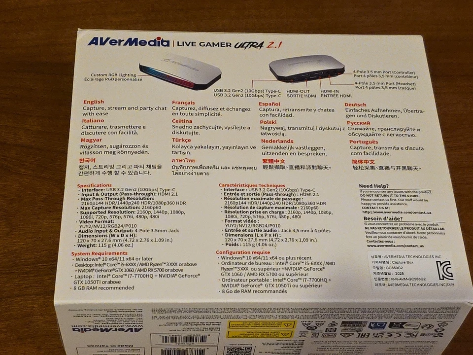 AVerMedia Live Gamer Ultra 2.1 [GC553G2] HDMI Capture Card  4k HDR - Image 2 of 2