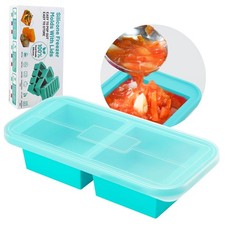 2 Cups Silicone Freezer Molds With Lids,Silicone Soup Freezer Container Molds...