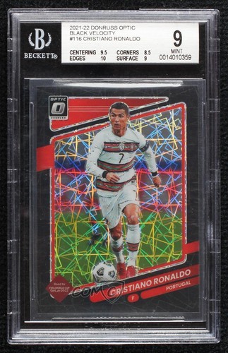 Cristiano Ronaldo [Optic Black Velocity] #116 2021 Panini Donruss Road to Qatar card