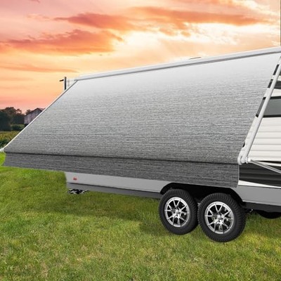 Heavy-Duty 15ft RV Awning Replacement Fabric - 19.5oz Heat-Sealed Vinyl in