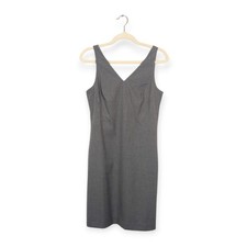 NWT Banana Republic Womens Dress Petite Grey Sleeveless V-Neck Career Size 4P
