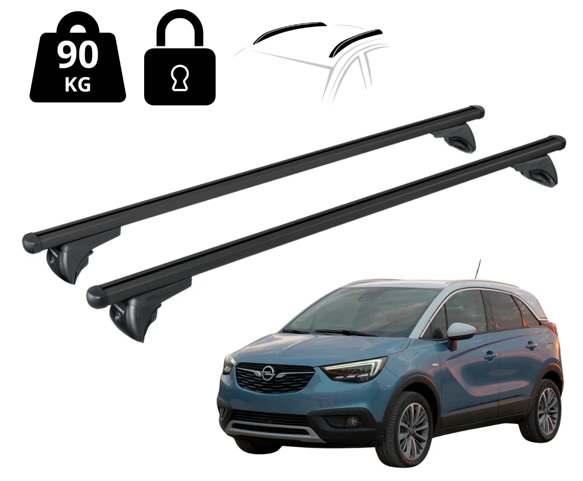 Barre Portapacchi OMAC In Alluminio Per Opel Crossland X E Grandland X (2017-2025), Portata 100 Kg, ABE