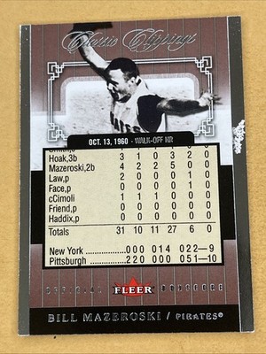 2005 Fleer Classic Clippings Official Box Score #9 Bill Mazeroski HOF 1091/1960