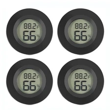 Mini Digital LCD Reptile Temperature Thermometer Hygrometer Humidity Meter Round