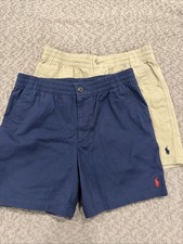 2 Pairs Boys Polo Ralph Lauren Chino Shorts Size 12 - Khaki And Navy NEW