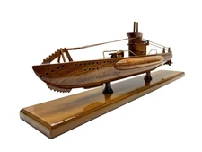 U-99 German Wolf Pack Otto Kretschmer U-Boat WWII Submarine Mahogany Wood Model