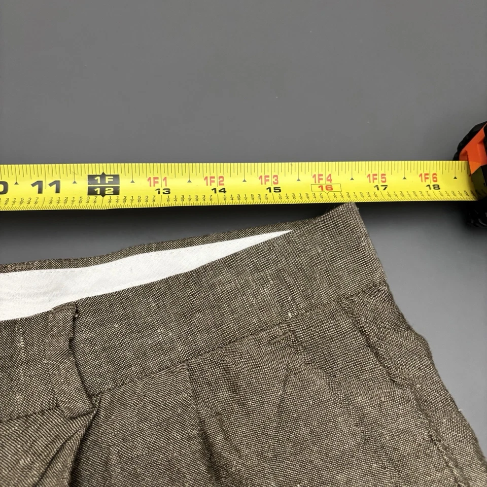 Pantalones Braggi Louis Raphael 34x27 Marrón Mezcla de Lino Puños Sueltos Slouchy - ¡DEFECTOS! Foto 4 de 4