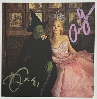 Wicked Dual SIGNED Ariana Grande Cynthia Erivo Photo & CD PSA DNA