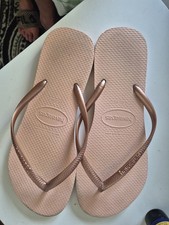 Women's Havainas Flip Flops UK Size 8/EU41,42 Beige/ Rose Gold