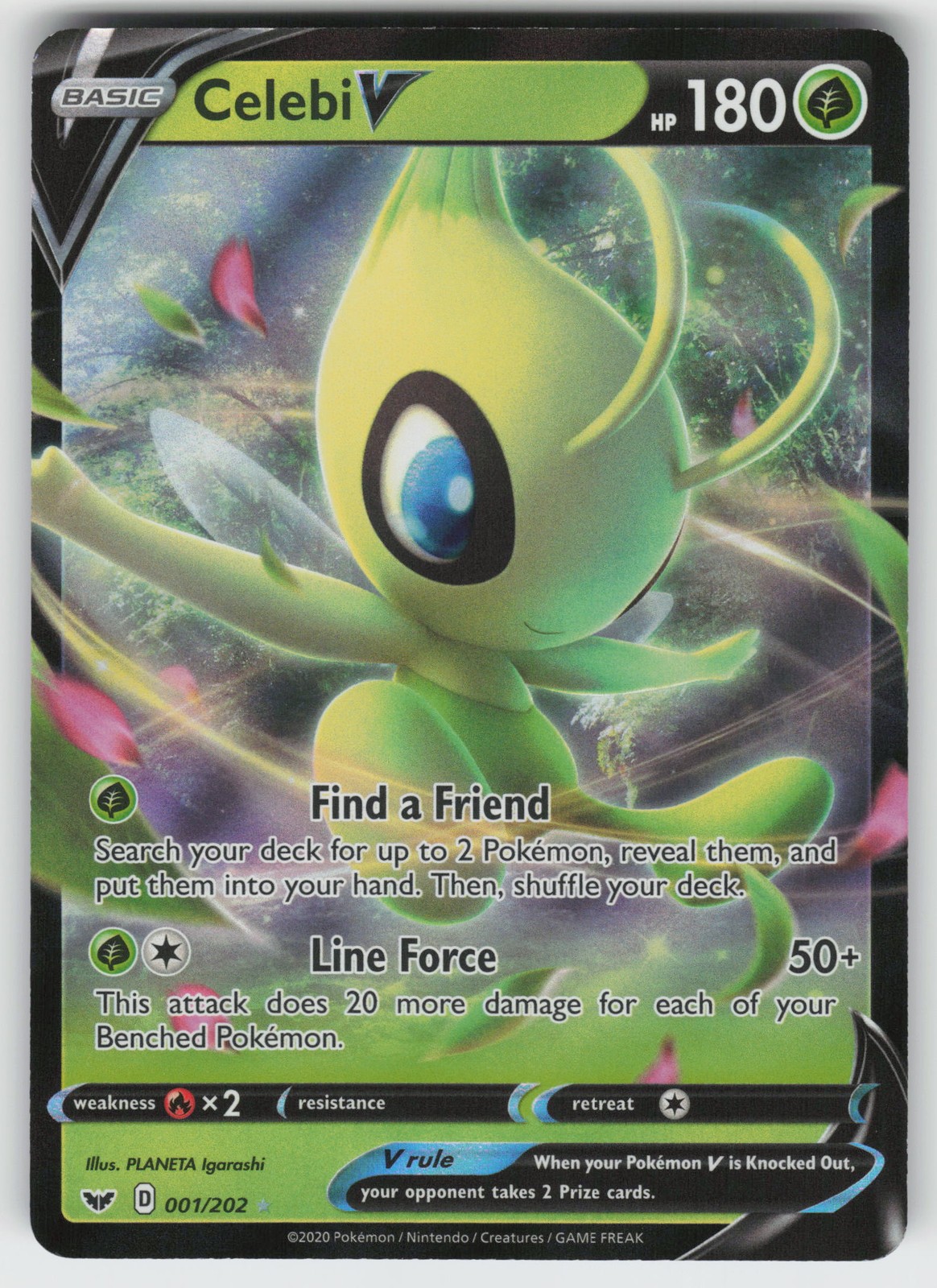 Celebi V Ultra Rare SWSH01: Sword & Shield Base Set 001/202 Pokemon