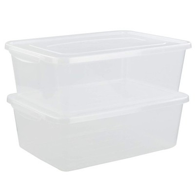Gloreen Clear Storage Bin, 16 Quart Latch Bins/Containers/Boxes with Lid, Pack o