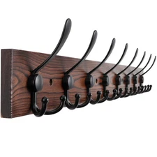 Kuhome 32.2'' Large Coat Rack Wall Mount Coat Hooks Coat Hanger with 8 Metal ...