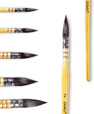 Professional Quill Brush for Watercolor Painting - Real Squirrel Hair Blend S...