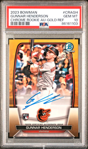 Gunnar Henderson [Refractor] #CRA-GH 2023 Bowman Chrome Rookie Autographs card