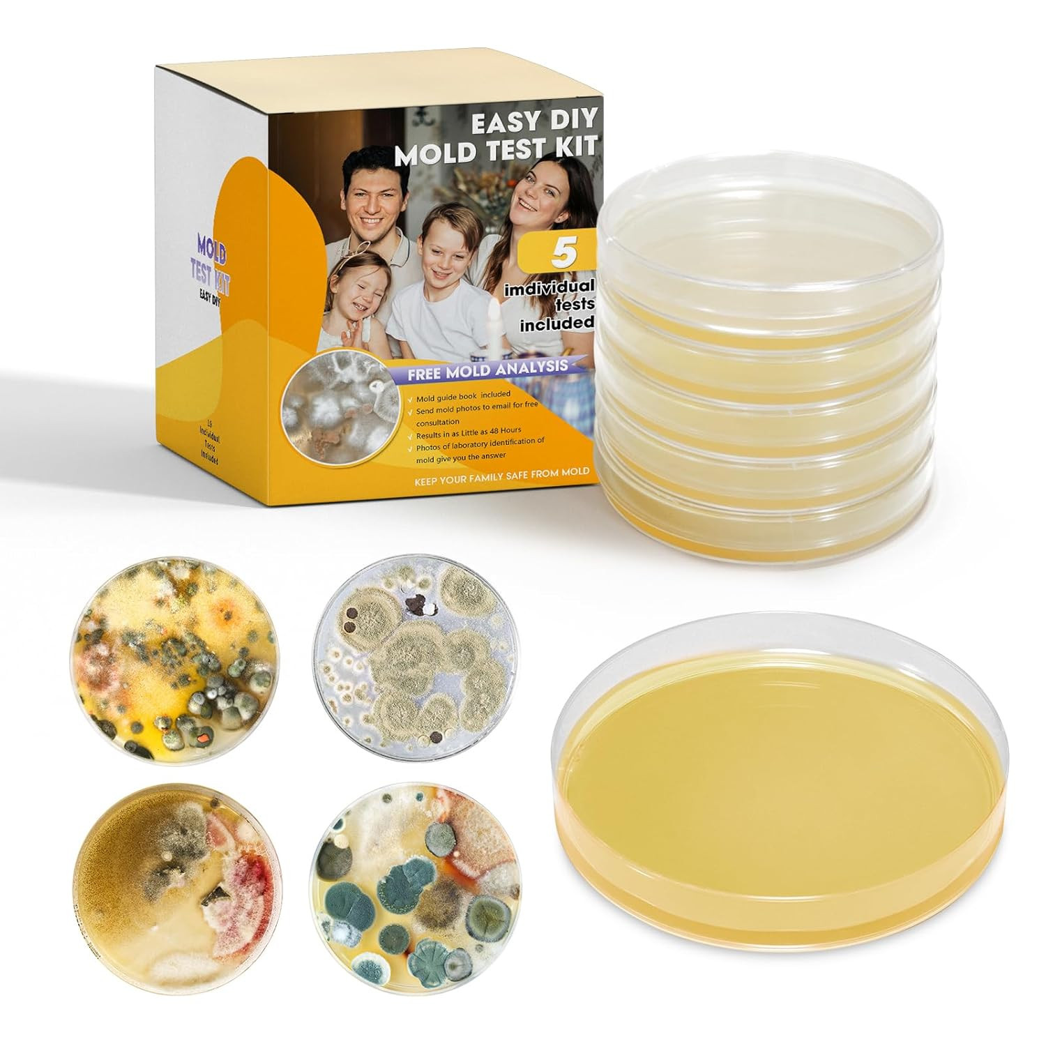 Mold Test Kit For Home With Free Lab Analysis - 5 Simple Detection Tests Diy