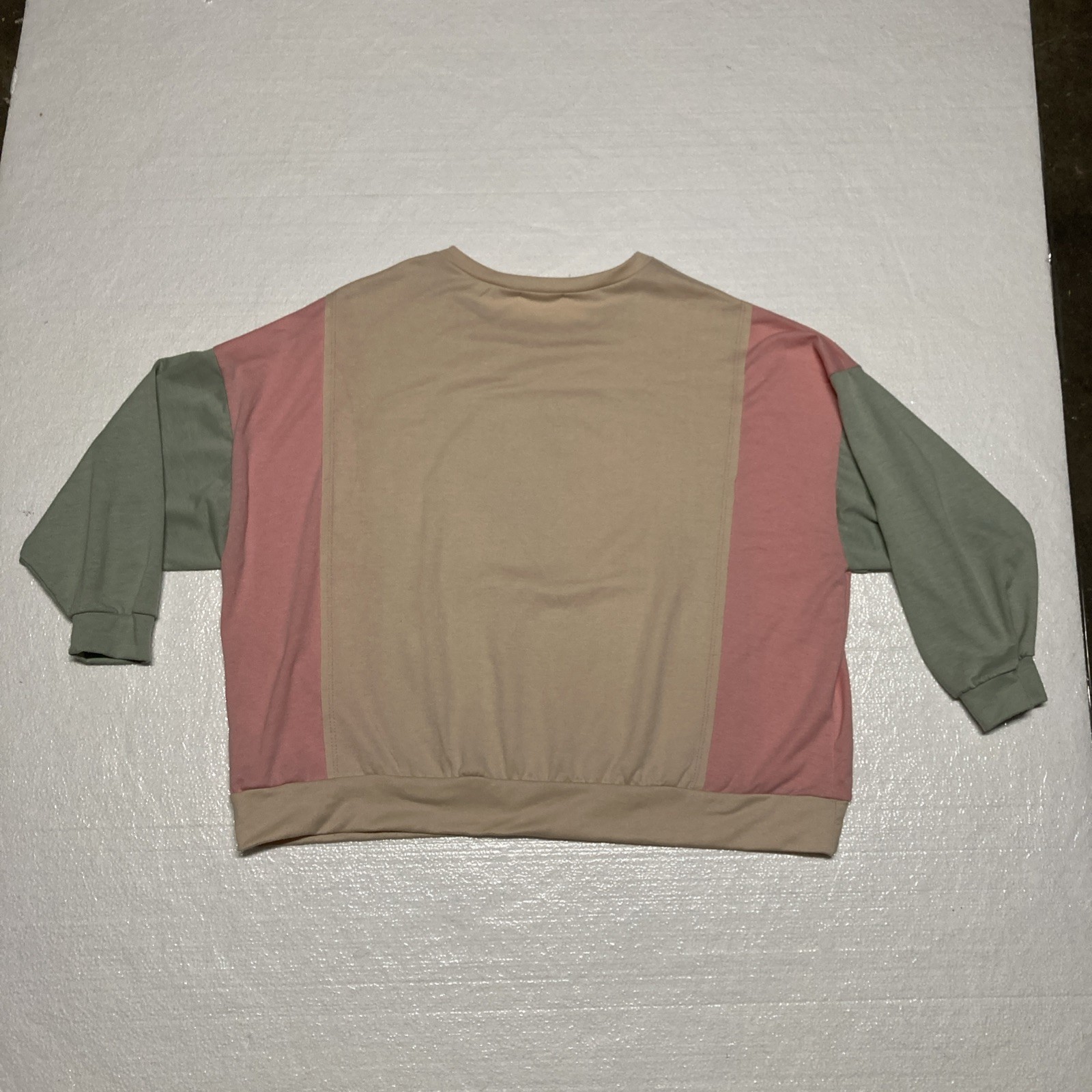 Cream Colored Patchwork Crew-neck Shirt With Sequ… - image 4