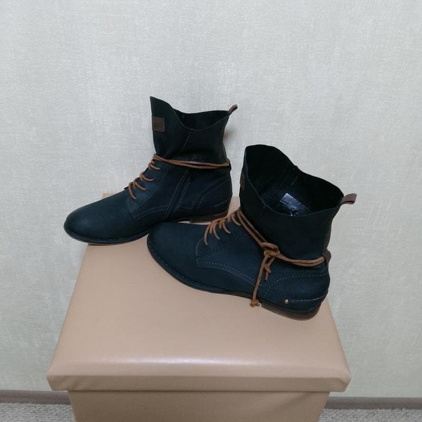 Women Bugatti Boots Black Leather 42