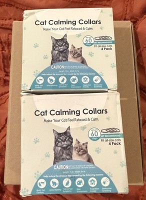 Renxusm 4 Pack Cat Calming Collar & Pet Anti Anxiety Products - 2 Boxes of 4