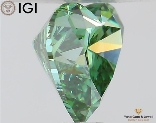 CVD Lab Grown Diamond 1,01 CT certificato IGI taglio cuore VVS2 chiarezza verde vivo - Foto 7 di 11