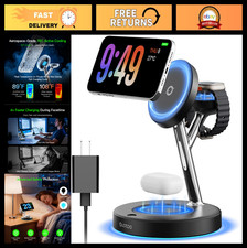 3-in-1 MagSafe Wireless Charger Stand for iPhone, Apple Watch  AirPods - 15W Fa