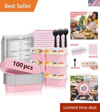 100 Pack Mini Loaf Pans with Lids and Spoons ...