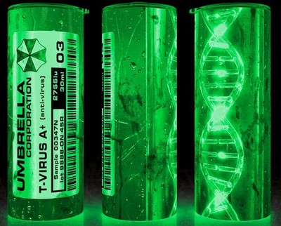 Glow in the Dark Resident Evil Umbrella Corp T-Virus DNA Strand Cup Mug Tumbler