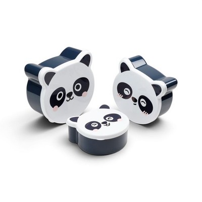 Puckator Adamorals Panda shaped lunch box Set of 3