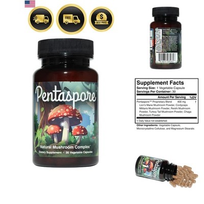 Natural Mushroom Complex for Mind and Body, , Gluten-Free | Blends Lion's Man...