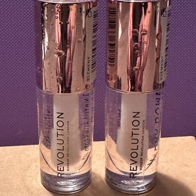 NEW 2 Pack Makeup Revolution Hydra Bomb Lip Gloss ''Element'' Clear Plumping Vegan