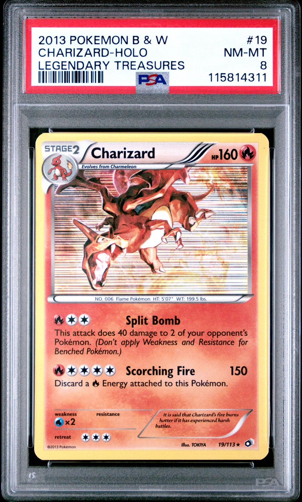 Charizard 2013 Black & White: Legendary Treasures #019/113 Holo