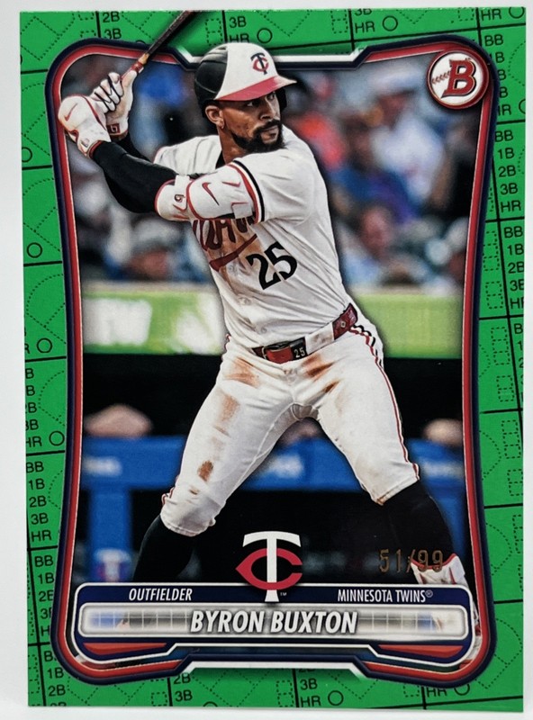 2026 Bowman Byron Buxton /99Green Scorecard  #94 Twins
