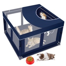 Indoor Cat Dog Playpen 42x42x25.5 with See Through Topper Cover FHS-WL 001 Puppy