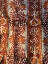 2 vintage fabric curtains orange 60s 70s mid-century Each Panel 82”x25” READ