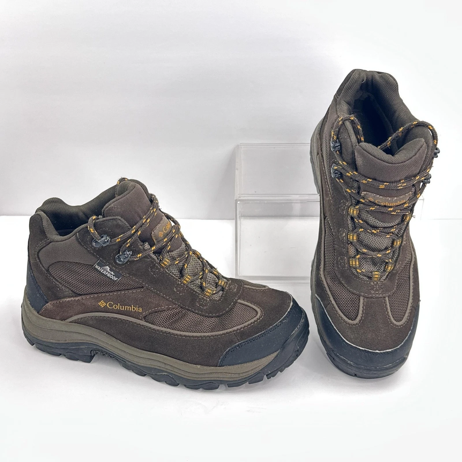 Columbia Hiking Boots Mens 8.5 Brown Waterproof MId Trail Winter Snow Lace Up